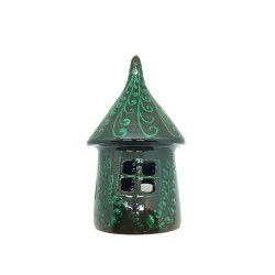 Corund green ceramic candle lantern